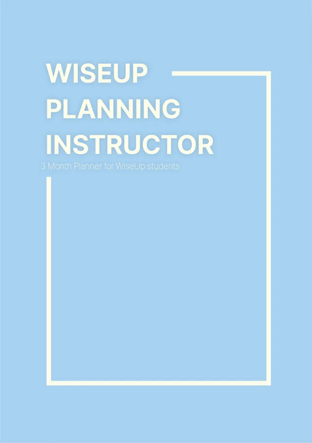 WISEUP Planning Instructor 플래너 표지